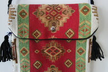 Load image into Gallery viewer, Authentic Handwoven Turkish Kilim Bag with Evil Eye Beads