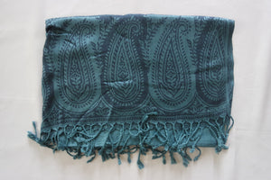 Turquoise Patterned Scarf