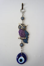 Load image into Gallery viewer, Silver-plated Owl Evil Eye Wall Decor