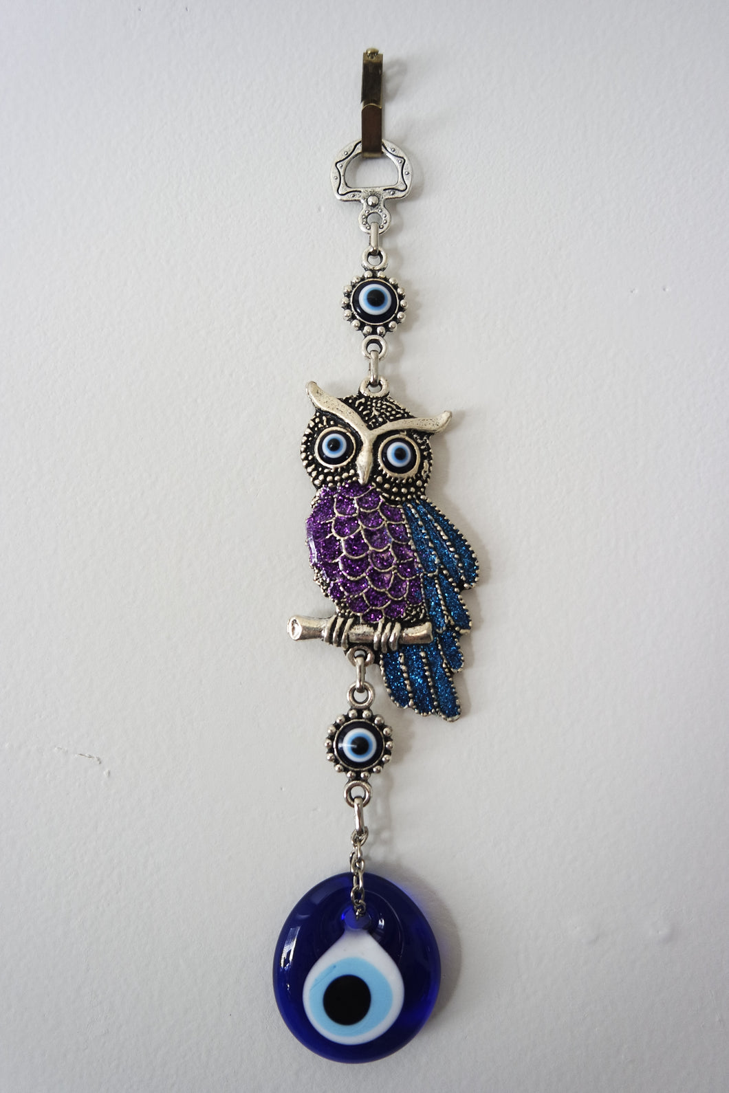 Silver-plated Owl Evil Eye Wall Decor