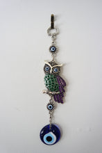 Load image into Gallery viewer, Silver-plated Owl Evil Eye Wall Decor