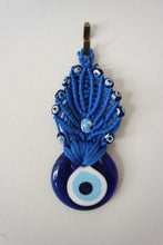 Load image into Gallery viewer, Hand-knit Evil Eye Wall Decor