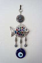 Load image into Gallery viewer, Silver-plated Fish Evil Eye Wall Decor
