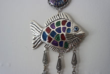 Load image into Gallery viewer, Silver-plated Fish Evil Eye Wall Decor