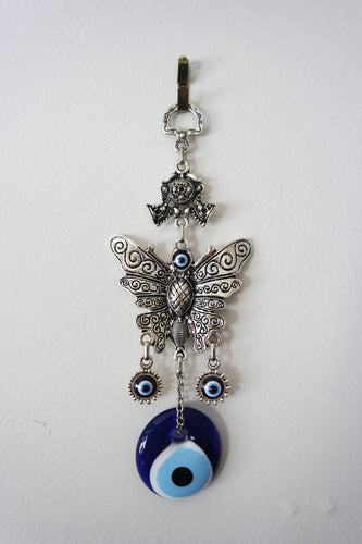 Silver-plated Butterfly Evil Eye Wall Decor
